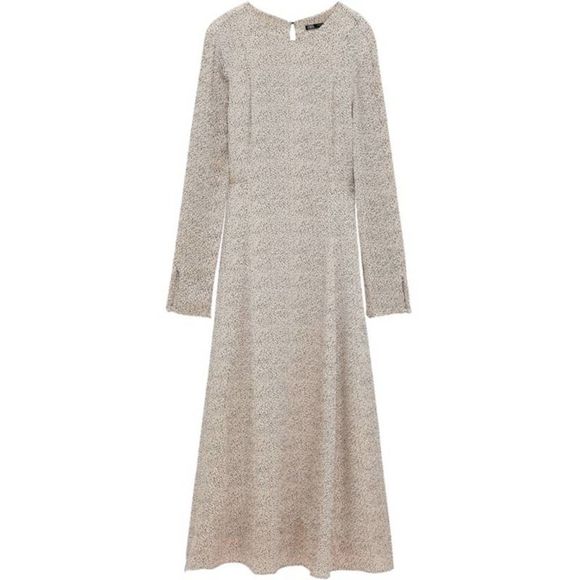 Zara Midi Dress Round Neck Long Sleeve - Picture 8 of 8
